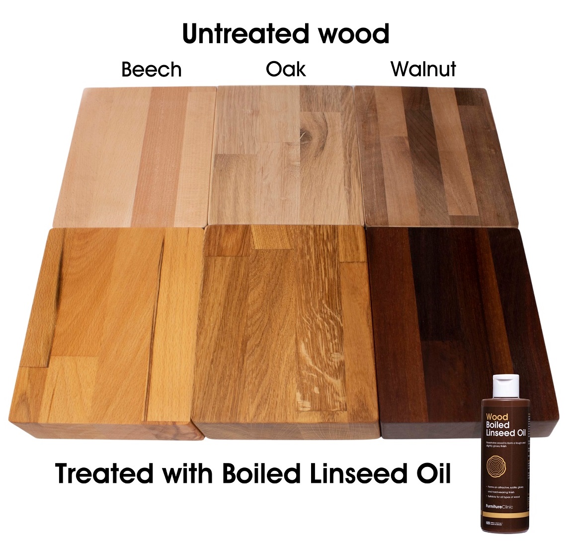 Furniture Clinic Boiled Linseed Oil for Wood Furniture & More Restore a  Finish for Furniture, Table Tops, Stone & Metal Wood Care for Interior Oak,  Pine, Teak & More Glossy 8.5oz/ 250ml